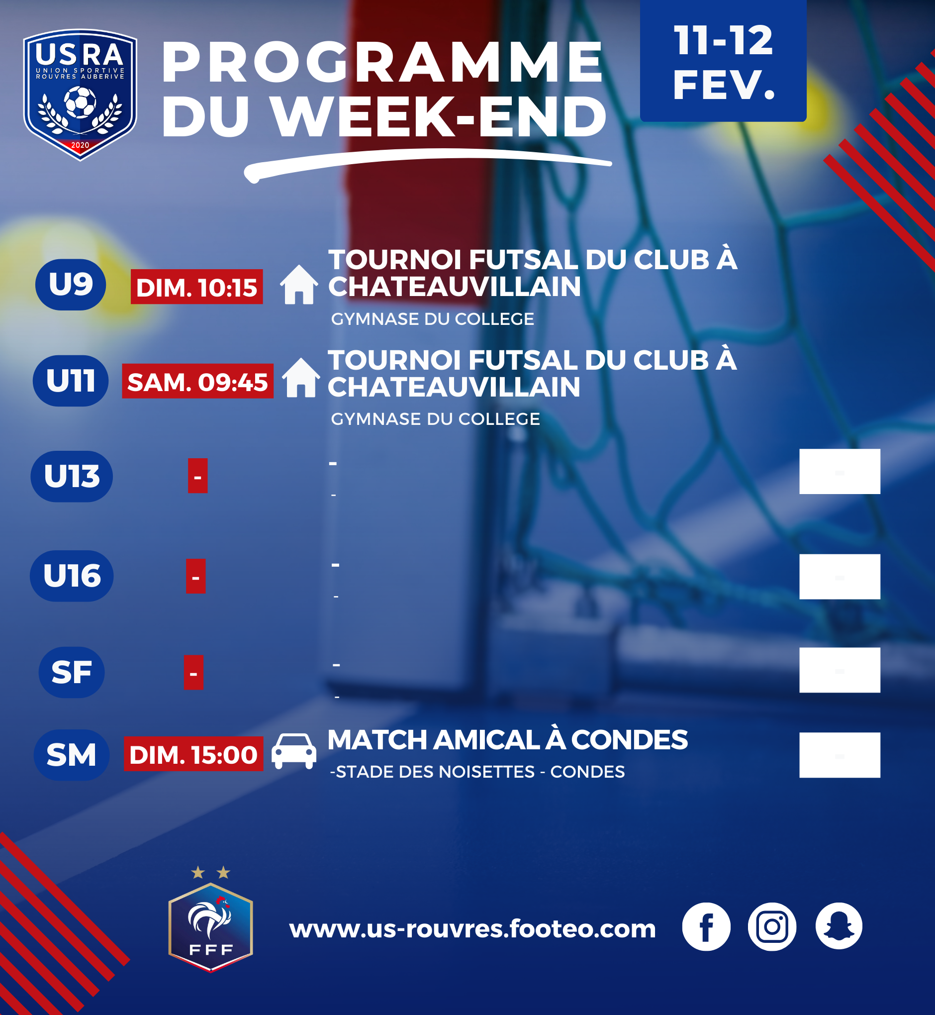 Actualité - Week-end Des 11-12 Février : Le Programme ! - Club Football ...